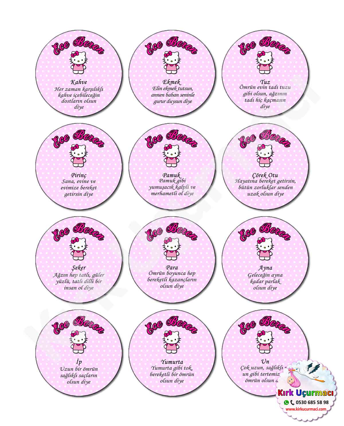 Hello Kitty - Kırk Etiketi