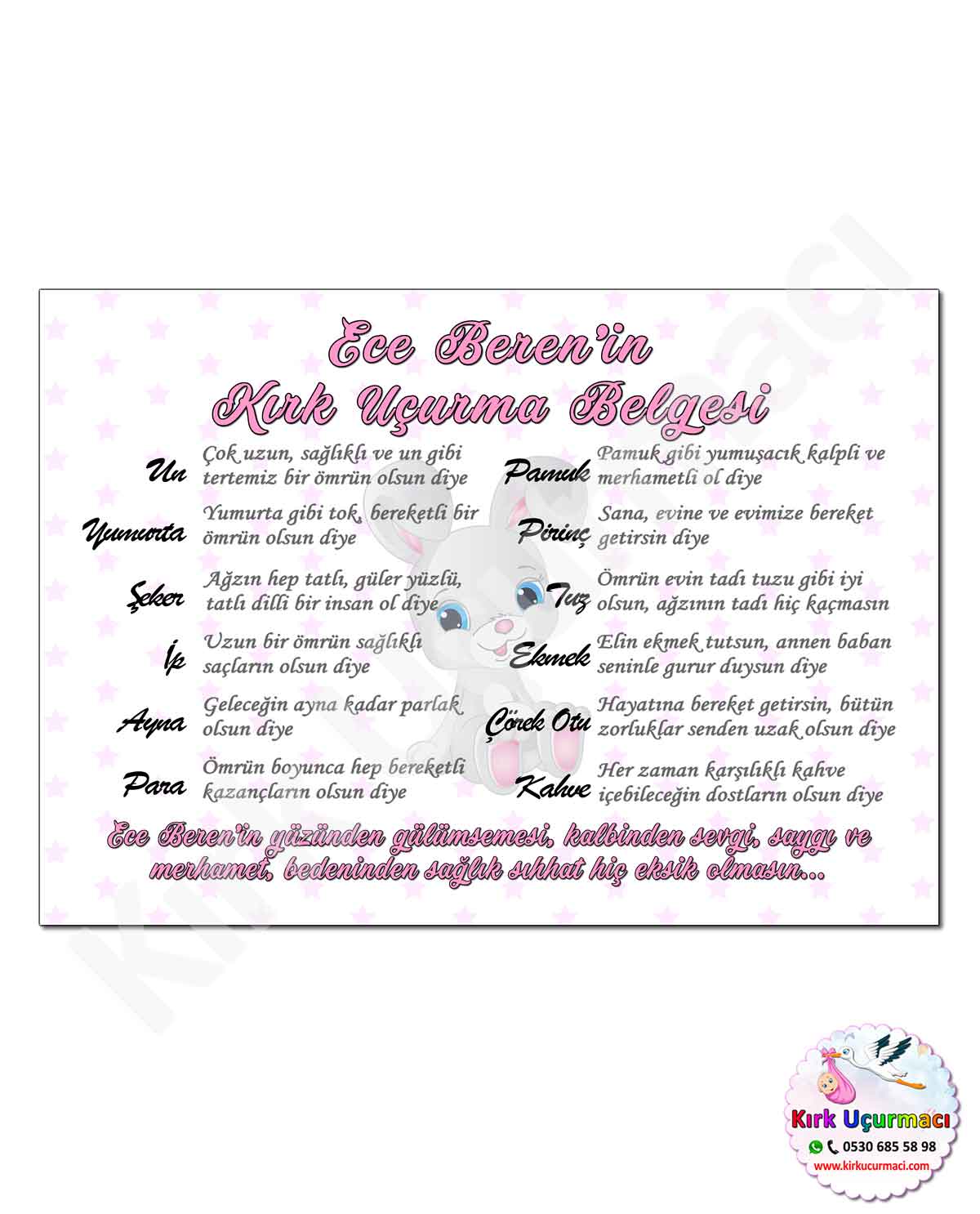 Tavşan - Kırk Uçurma Belgesi