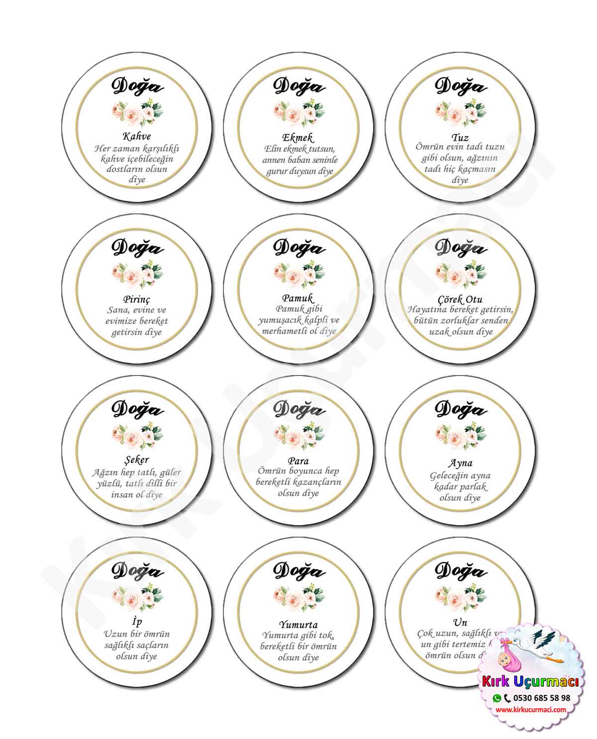 Gold Çiçekli - Kırk Etiketi